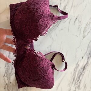Victoria's Secret Deep Purple Lace Bra